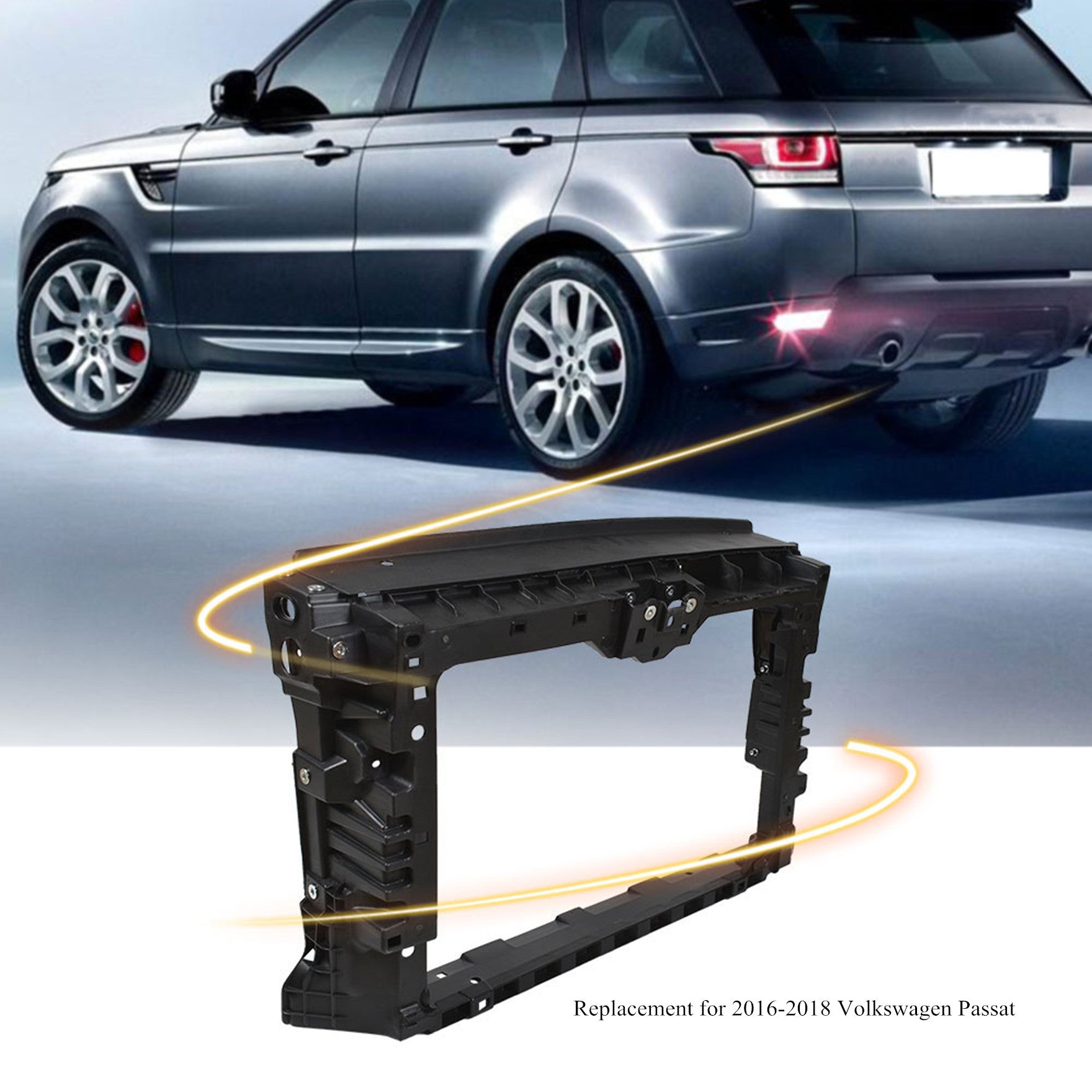 VW1225150 Front Radiator Support for 2016-2018 Volkswagen Passat Lab Work Auto