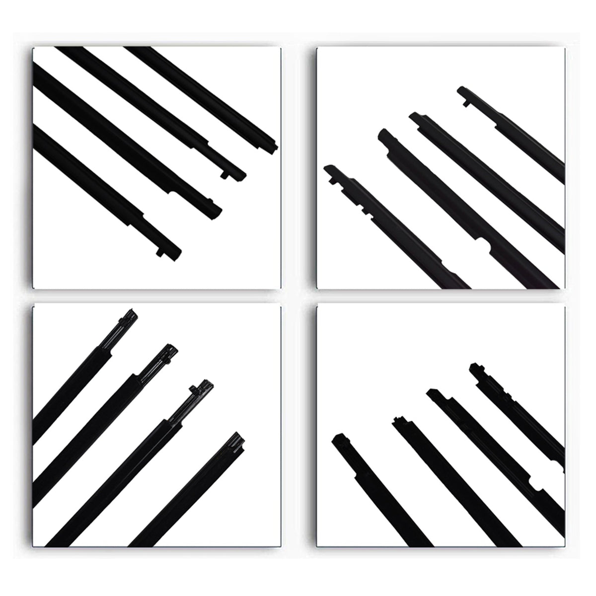 Window Moulding Trim Seal Belt 4pcs Weatherstrip Replacement for 2011 2012 Toyota Corolla Lab Work Auto