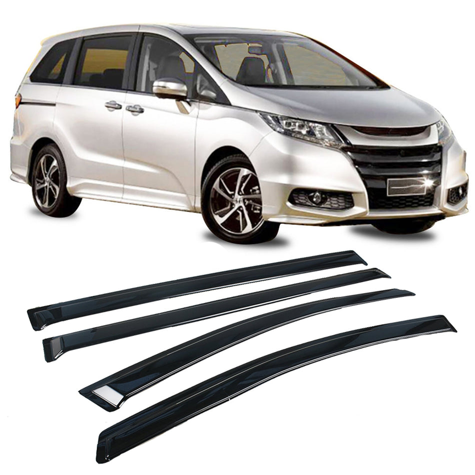 Window Visor Shade Vent Wind Rain Sun Deflector 4Pcs For Honda Odyssey 2011-2017 Lab Work Auto