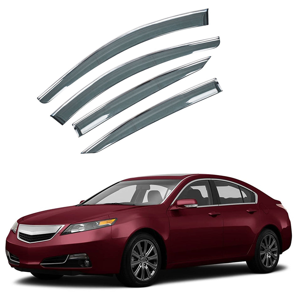 Window Visor Vent Sun Shade Rain Guard Deflectors For Acura TL 2009-2014 Lab Work Auto