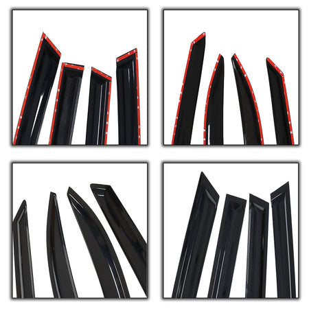 Window Visors Rain Deflector Smoke Acrylic For 93-97 Toyota Corolla Sedan Slim Lab Work Auto