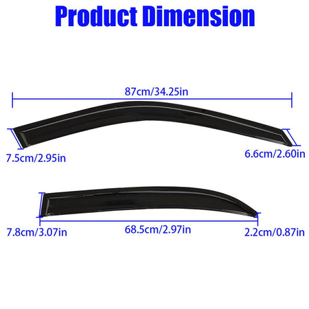 Window Visors Rain Deflector Smoke Acrylic For 93-97 Toyota Corolla Sedan Slim Lab Work Auto