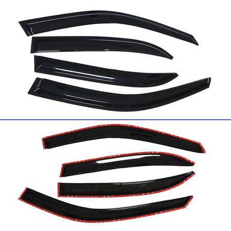 Window Visors Rain Deflector Smoke Acrylic For 93-97 Toyota Corolla Sedan Slim Lab Work Auto