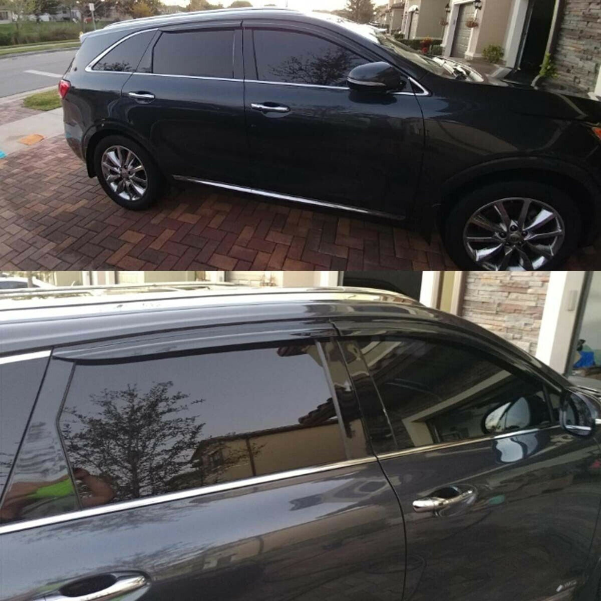 Window Visors Sun Rain Guards Wind Deflectors for Kia Sorento 2016-2020 Smoke Lab Work Auto