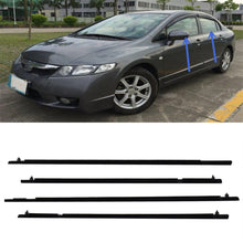 Load image into Gallery viewer, Window Weatherstrip Beltline Rubber Outside For CIVIC Sedan 2006-2011 Black 4PCS Lab Work Auto