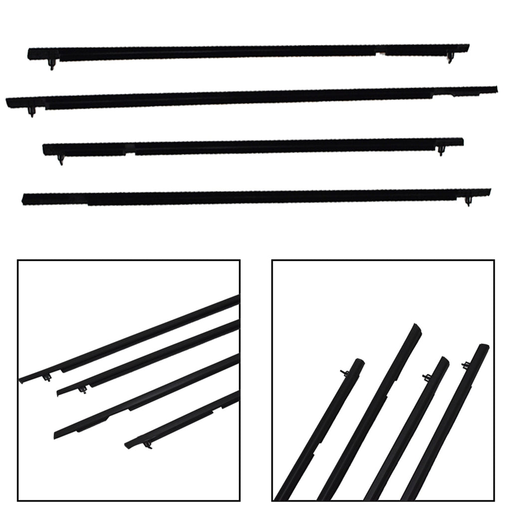 Window Weatherstrip Beltline Rubber Outside For CIVIC Sedan 2006-2011 Black 4PCS Lab Work Auto