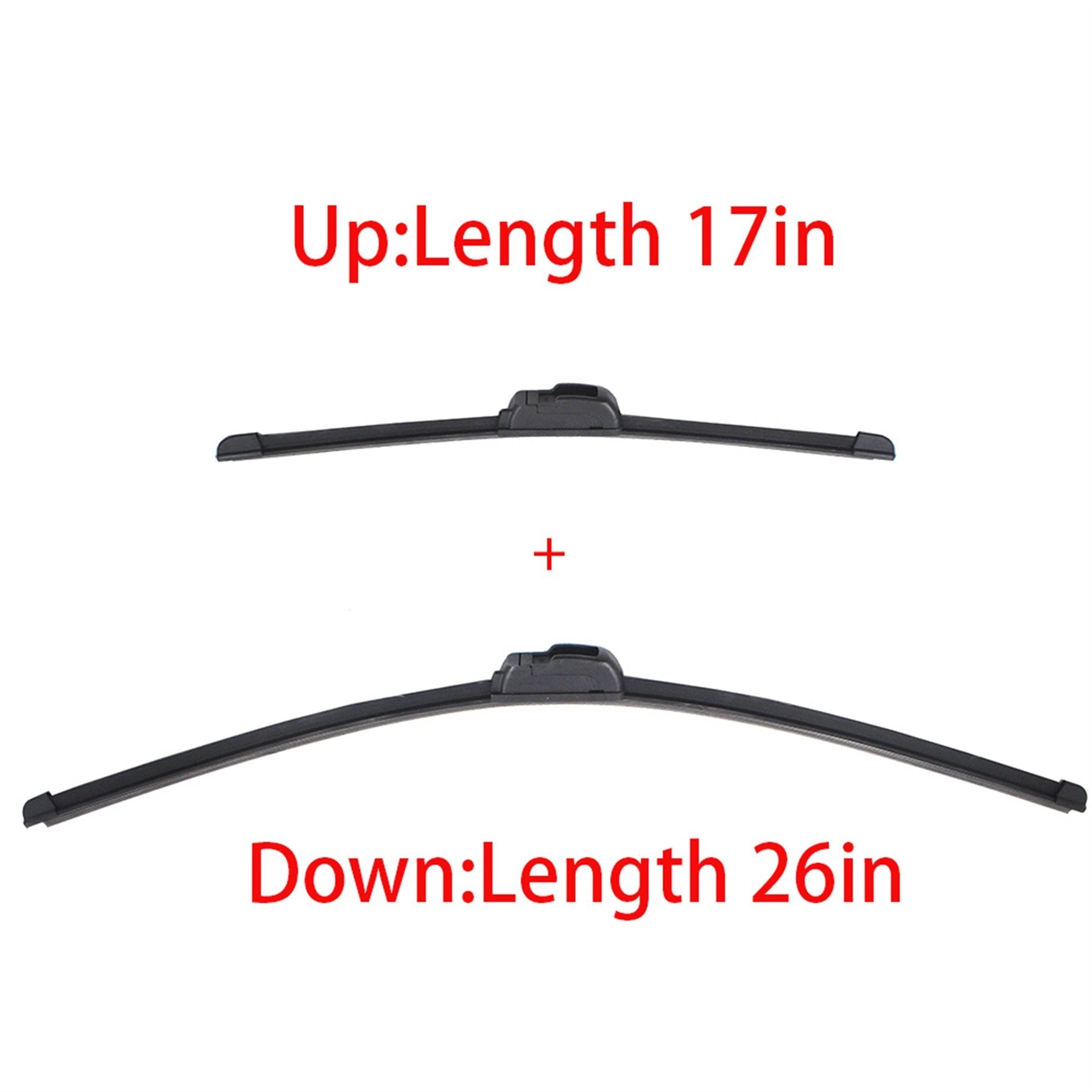 Windshield Wiper Blades J-HOOK New QUALITY 2 Pack 26" & 17" INCH Bracketless Lab Work Auto 