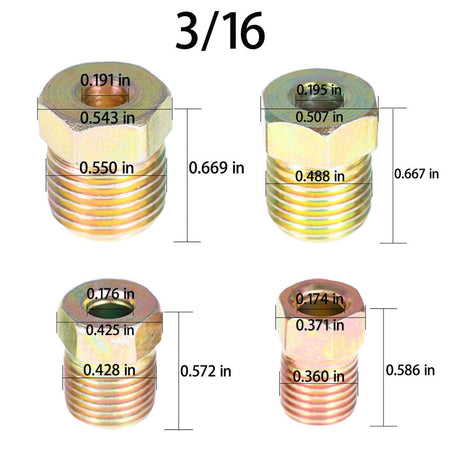 Zinc plating Brake Line Tubing Kit Fittings 3/16 OD  25 Ft Coil 16 Fittings Lab Work Auto