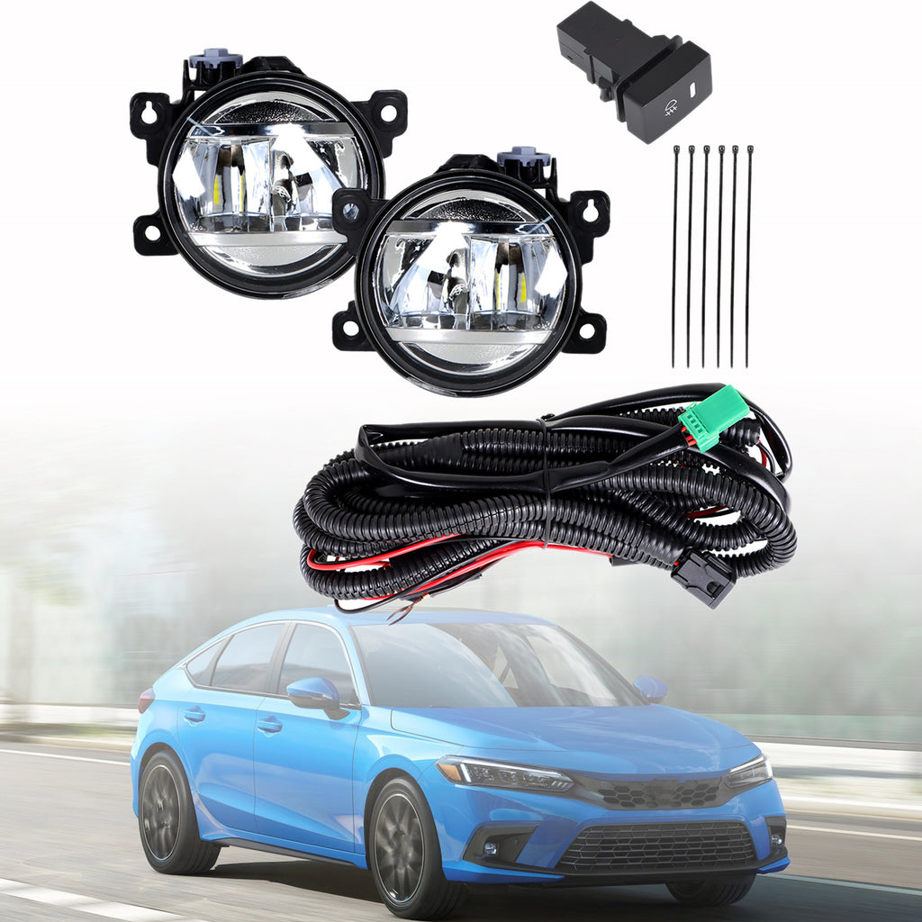 labwork Fog Lights Assembly Replacement for 2022 Honda Civic with Bulbs Switch Wiring Kit