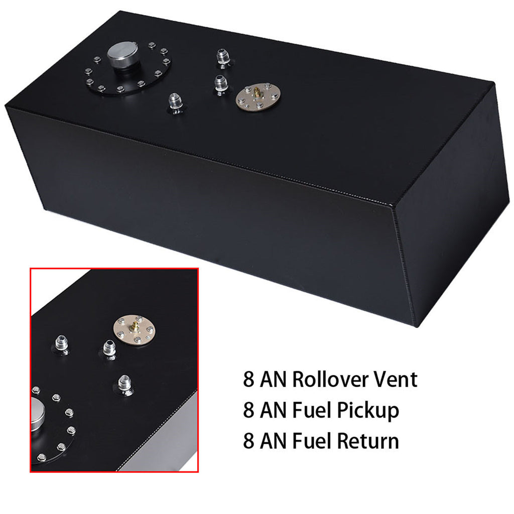 Aluminum Racing/Drift Fuel Cell Gas Tank & Cap & Level Sender 15 Gallon/57L Black
