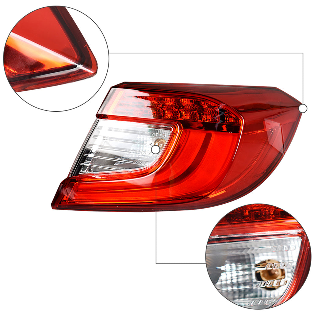 labwork Passenger Side Outer Tail Light Replacement for 2018-2021 Honda Accord Sedan Rear Brake Tail Lamp Assembly RH Right Side 33550TVAA01 HO2805118