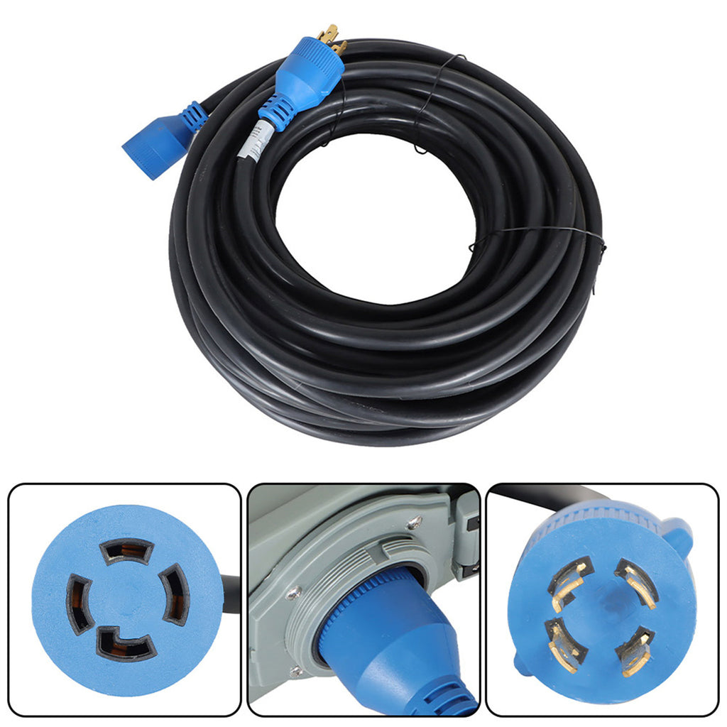 Labwork 75 Feet 4 Prong 125V/250V 30A Generator Cord and Pre-Drilled Power Inlet Box Combo Kit