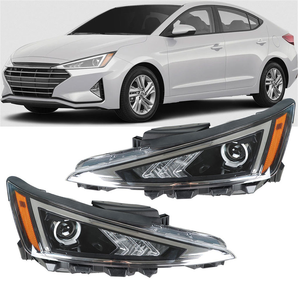 labwork Replacement for 2019 2020 Hyundai Elantra Projector Headlight Assembly Pair Left+Right Side (Passenger and Driver Side)