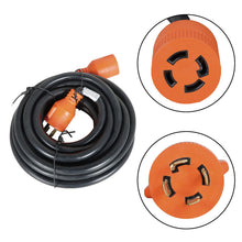 Load image into Gallery viewer, labwork 30A 25FT Generator Extension Cord L14-30P to L14-30R 4 Prong 125/250V Up to 7500W 10 Gauge SJTW Generator Cord Manual Transfer Switch