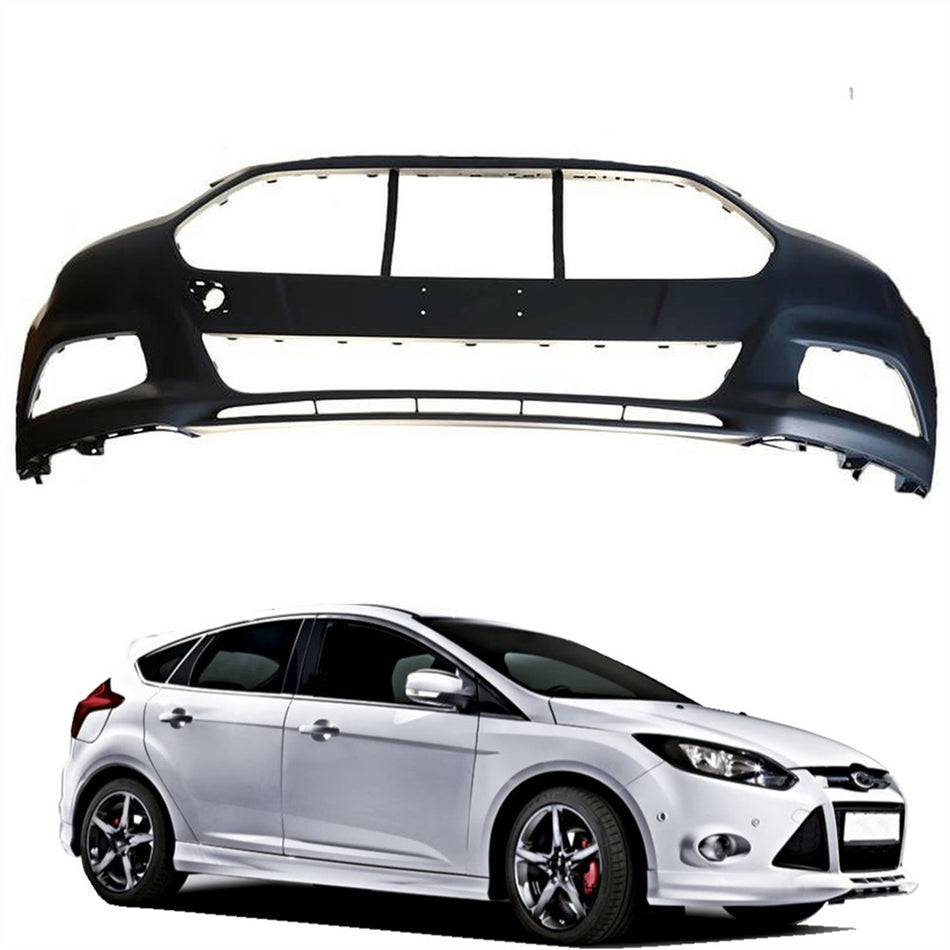 labwork New Primered Front Bumper Fascia for 2013-2016 Ford Fusion with Park Assist Sensor Holes