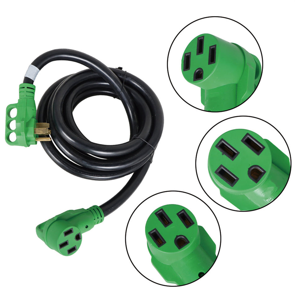 labwork RV Extension Cord Heavy Duty SJTW Cord with Led Power Indicator and 14-50P/R Standard Plug Green Black Wire Plug Without Lock 50A 15 Feet