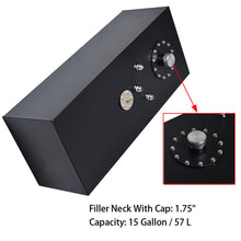 Load image into Gallery viewer, Aluminum Racing/Drift Fuel Cell Gas Tank &amp; Cap &amp; Level Sender 15 Gallon/57L Black