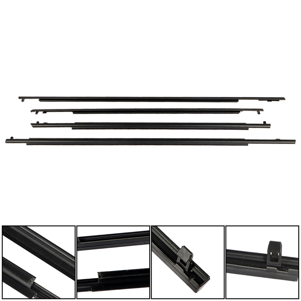 labwork Door Belt Moulding Weatherstrips Replacement for Toyota Prius 2010-2015 Front Rear Set 75710-47021 75720-47021 75730-47021 75740-47021