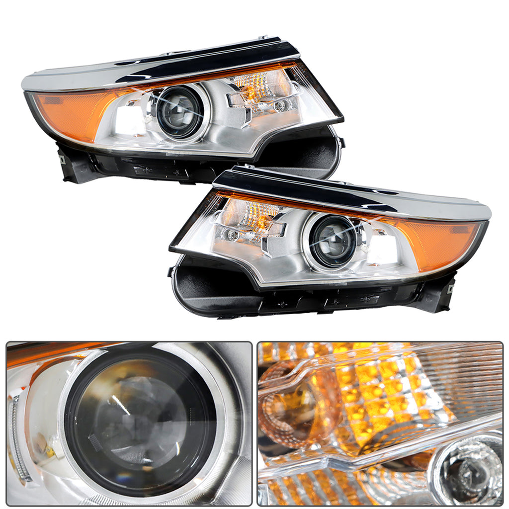 labwork Headlights Front Lamp for 2011-2014 Ford Edge Headlamps Projector Headlights Driver and Passenger Side