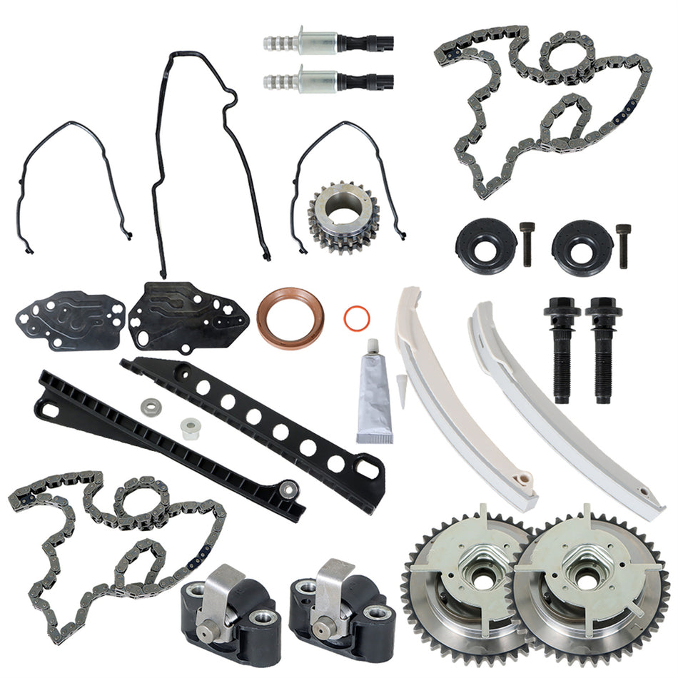 Timing Chain Kit Cam Phaser Cover Seal Replacement for Expedition F150 F250 F350 Mark LT Navigator 5.4L 3V