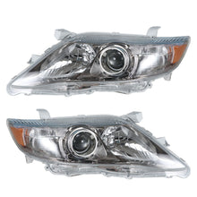 Load image into Gallery viewer, for 2010-2011 Toyota Camry SE Clear Lens Black+Chrome Headlights Headlamps 1Pair Lab Work Auto