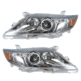 for 2010-2011 Toyota Camry SE Clear Lens Black+Chrome Headlights Headlamps 1Pair
