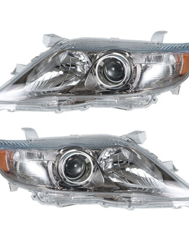 for 2010-2011 Toyota Camry SE Clear Lens Black+Chrome Headlights Headlamps 1Pair
