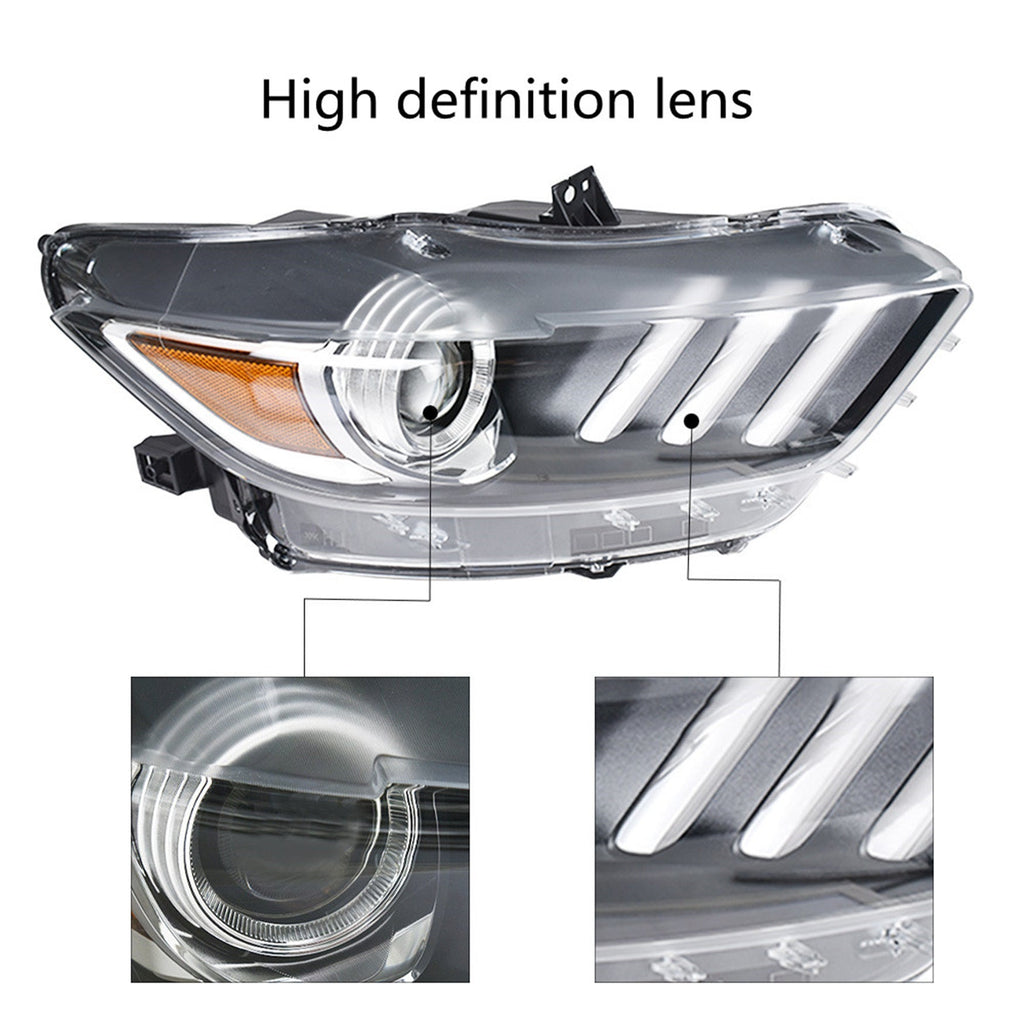 for 2015-2017 Ford Mustang HID/Xenon LED Tube Projector Headlight FR3Z13008J Lab Work Auto