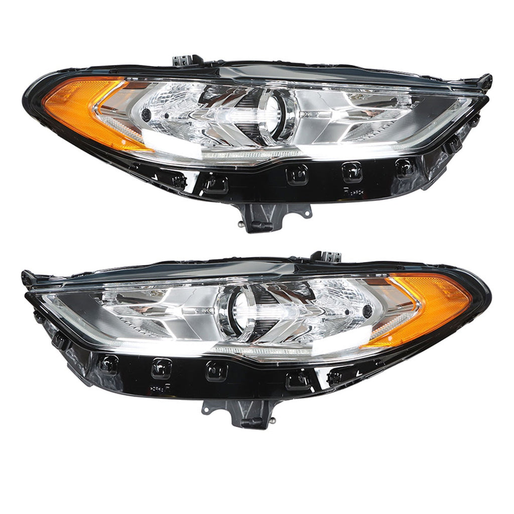 for 2017-2019 Fusion headlights LH+RH with LED daily running lights without bulb Lab Work Auto