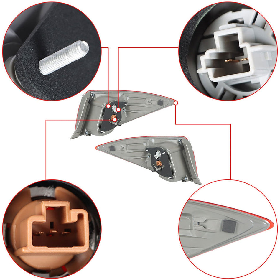 labwork 1 Pair Tail Lights Signal Lamp Passenger Side RH & Driver Side LH Red Clear Replacement for 2014-2016 Toyota Corolla TO2804118 TO2805118 Lab Work Auto