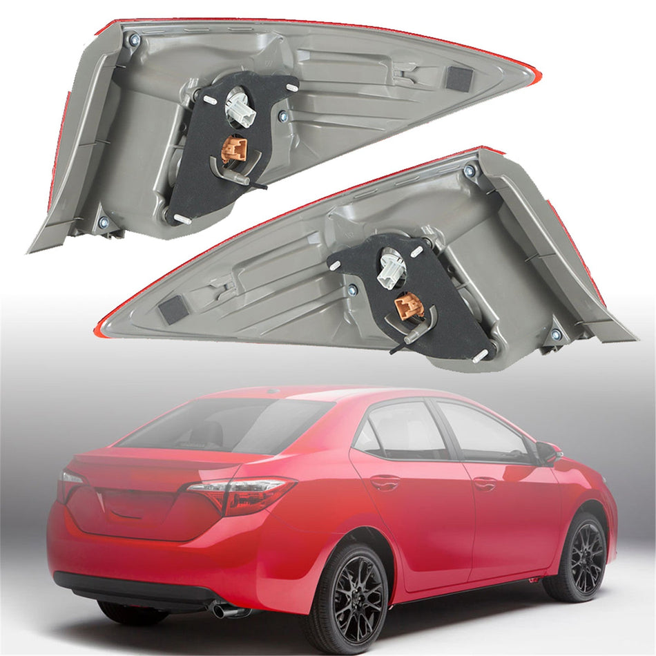 labwork 1 Pair Tail Lights Signal Lamp Passenger Side RH & Driver Side LH Red Clear Replacement for 2014-2016 Toyota Corolla TO2804118 TO2805118 Lab Work Auto