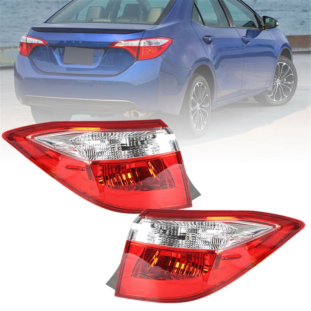 labwork 1 Pair Tail Lights Signal Lamp Passenger Side RH & Driver Side LH Red Clear Replacement for 2014-2016 Toyota Corolla TO2804118 TO2805118 Lab Work Auto