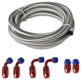 10FT 8AN Braided Fuel Hose Line & Swivel Hose End Fitting Kit