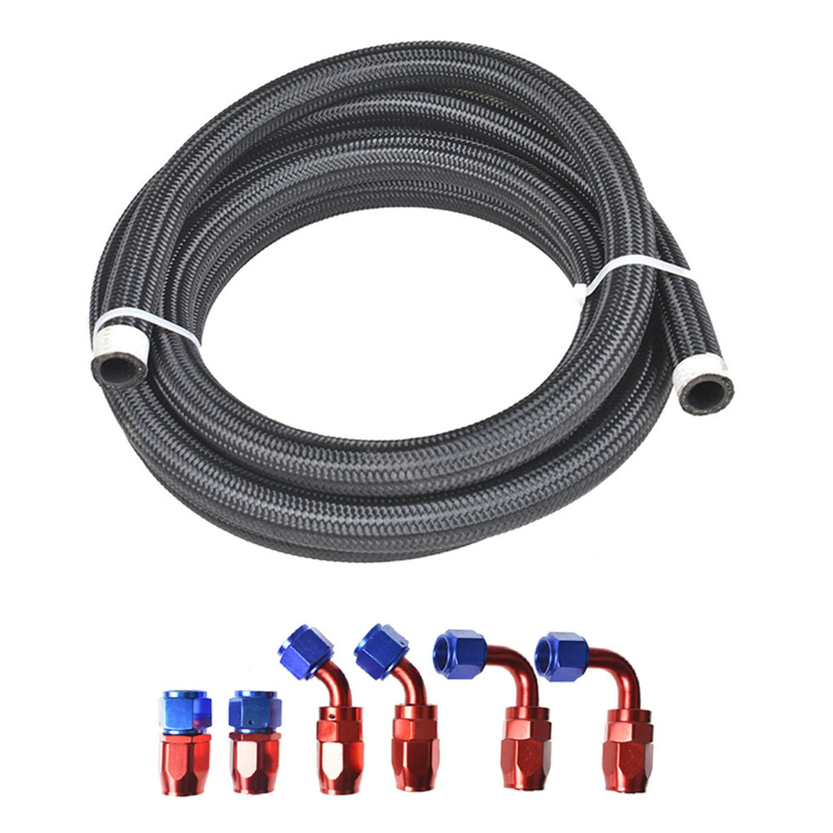 labwork 10FT Braided Fuel Hose Line & 8AN 6AN 4AN Swivel Hose End Fitting Kit Lab Work Auto