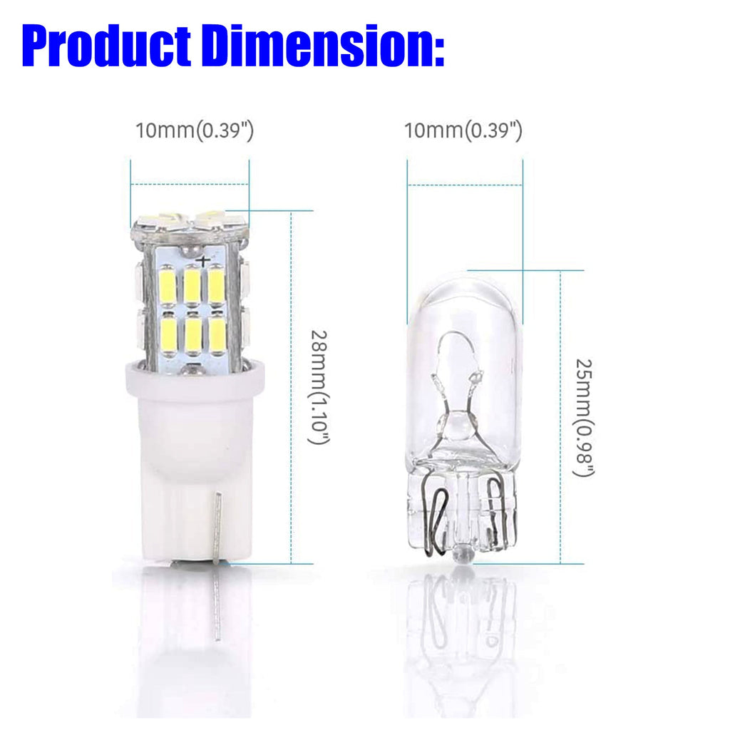 labwork 10X T10/921/194 12V LED Lights Bulbs 30 SMD Xenon 6000K White Interior Lab Work Auto