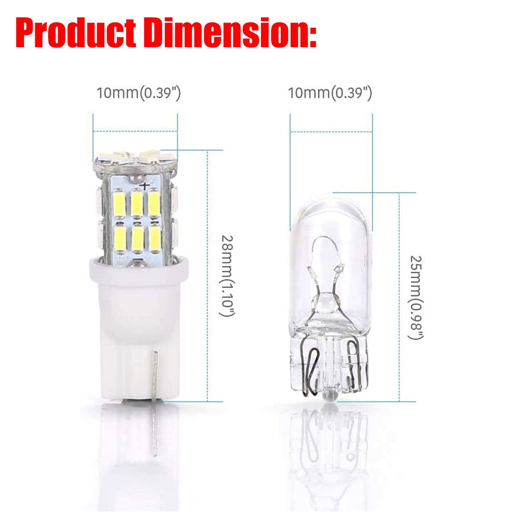 labwork 10X T10/921/194 12V LED Lights Bulbs 30 SMD Xenon 6000K White Interior Lab Work Auto