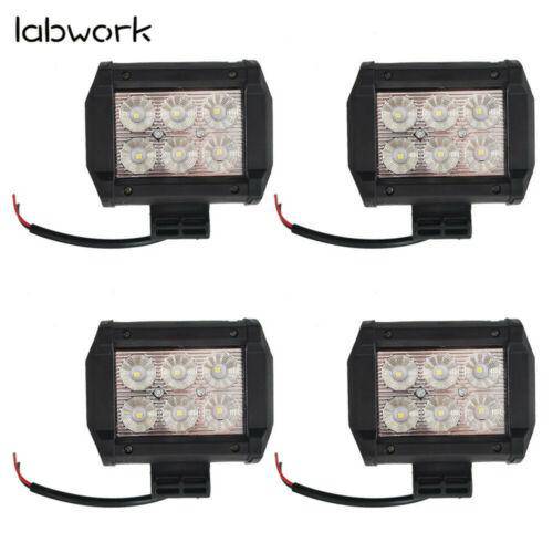 labwork 18W 4inch Led Work Light Bar Pods Flood Offroad Lamp For JEEP ATV UTE Lab Work Auto