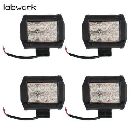 labwork 18W 4inch Led Work Light Bar Pods Flood Offroad Lamp For JEEP ATV UTE Lab Work Auto