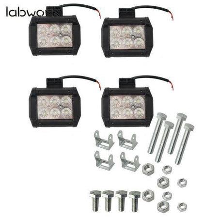 labwork 18W 4inch Led Work Light Bar Pods Flood Offroad Lamp For JEEP ATV UTE Lab Work Auto