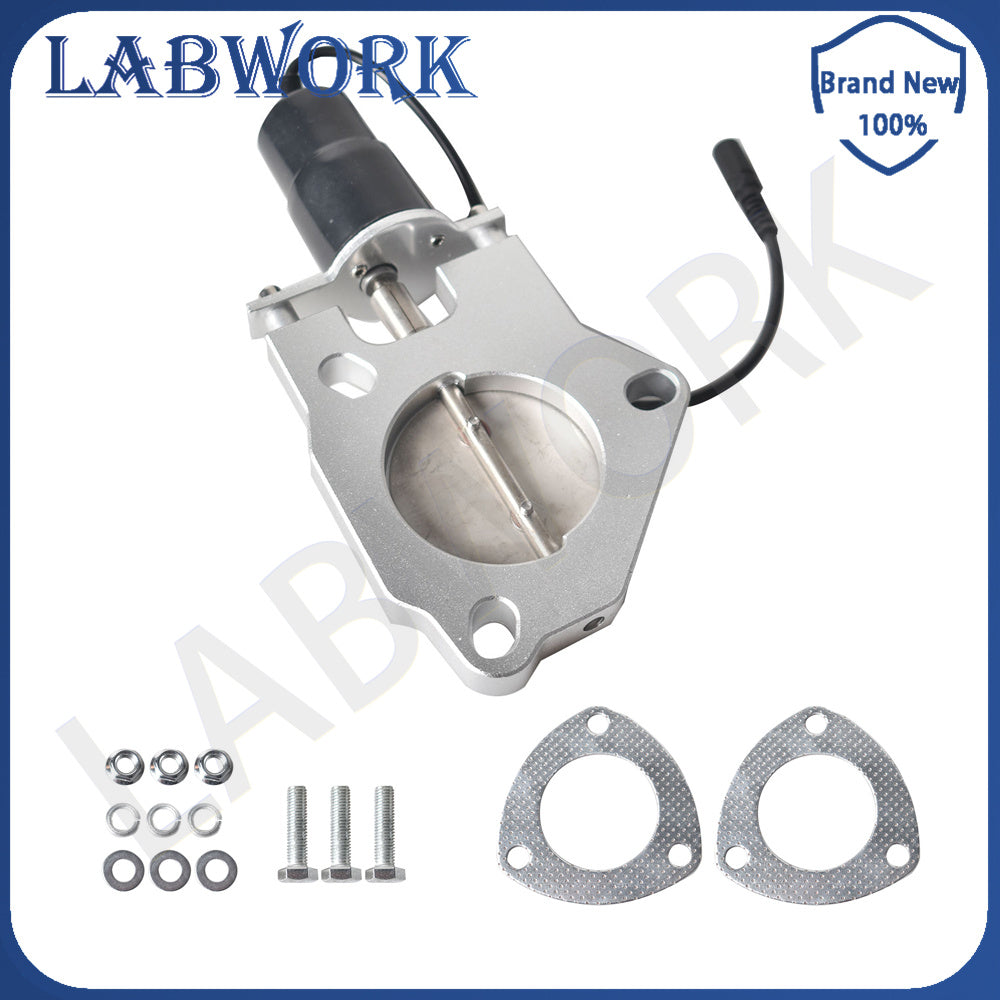 labwork 2.5" Electric Exhaust Down Pipe E-CUT Cutout Valve Motor Remote Control Lab Work Auto