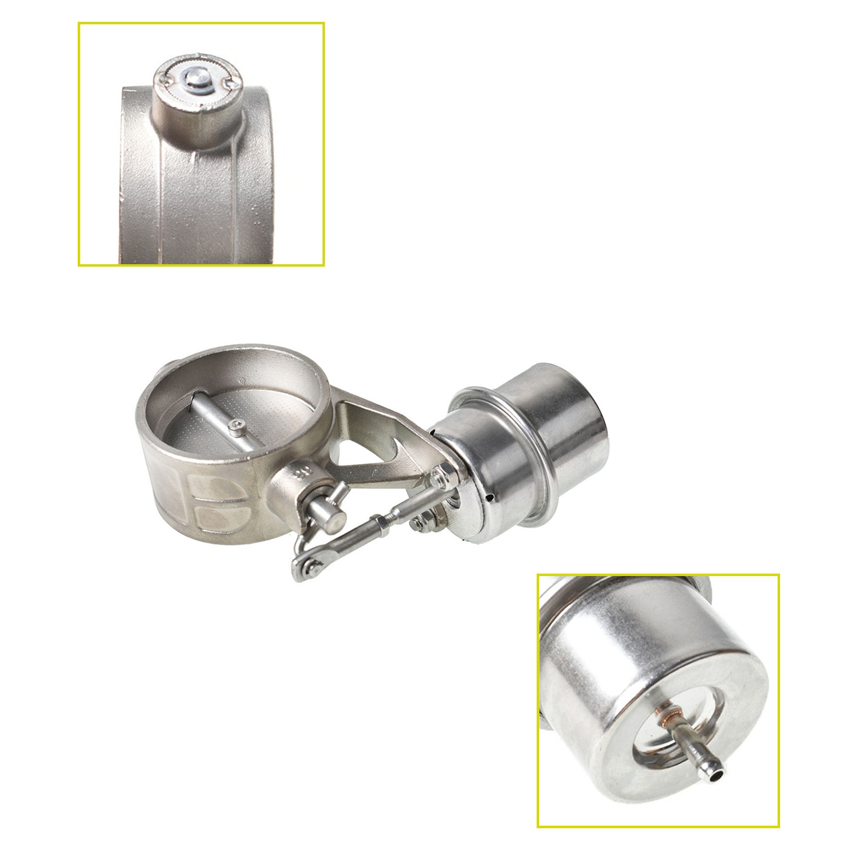 labwork 2.5" Exhaust Control Valve Actuator CLOSED Cutout Pipe Set Vacuum W/ROD Lab Work Auto