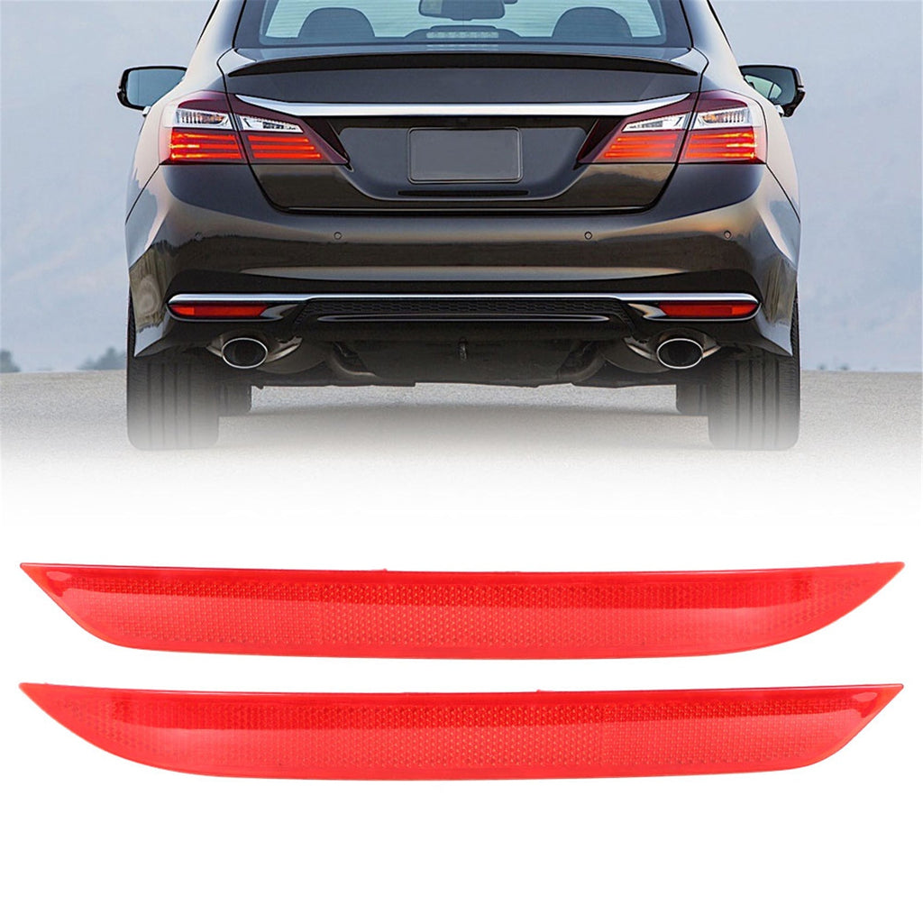 labwork 2 Pieces Red Rear Bumper Reflector Driver and Passenger Side Replacement for 2016 2017 Honda Accord 33505T2AA11 33555T2AA11 HO1185111 HO1184111 Lab Work Auto