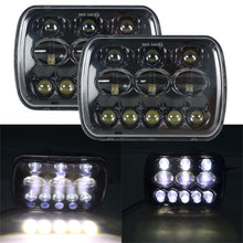 Load image into Gallery viewer, labwork 2PCS 5x7 7x6 inch LED Headlamps Black 8000LM 6000K Pure White Light For H5054 H6054 6052 6053 and Vechicles with 5x7 Inch (also known as 7x6) Headlamps Lab Work Auto