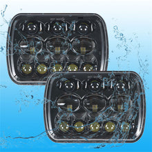 Load image into Gallery viewer, labwork 2PCS 5x7 7x6 inch LED Headlamps Black 8000LM 6000K Pure White Light For H5054 H6054 6052 6053 and Vechicles with 5x7 Inch (also known as 7x6) Headlamps Lab Work Auto