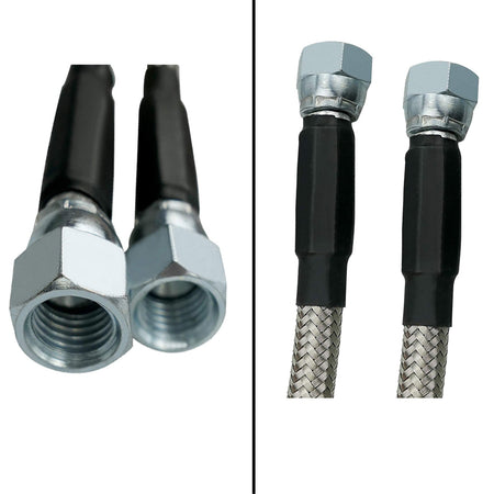 labwork 3/8 52 Inch 6AN Stainless Steel Braided Transmission Oil Cooler Hoses Set with Adaptors Replacement for Turbo 350 Turbo 400 Turbo 200-200R4 700R4 12PCS Lab Work Auto