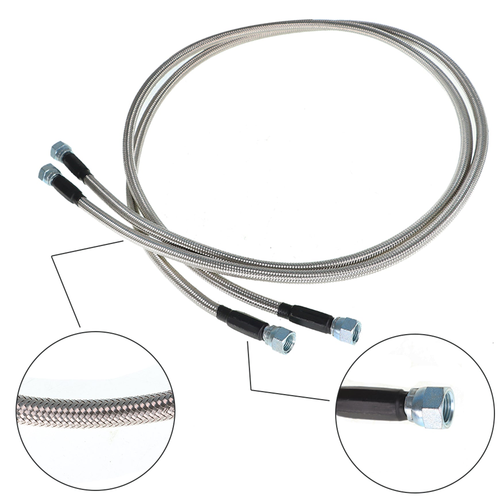 labwork 3/8 52 Inch 6AN Stainless Steel Braided Transmission Oil Cooler Hoses Set with Adaptors Replacement for Turbo 350 Turbo 400 Turbo 200-200R4 700R4 12PCS Lab Work Auto
