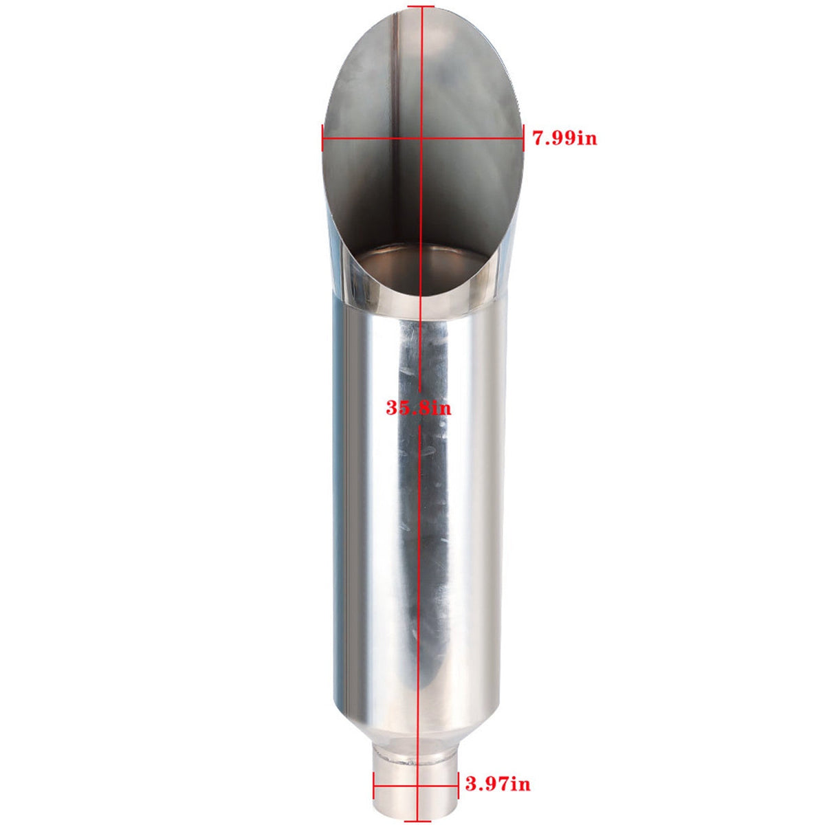 labwork 36"Long 4"Inlet 8''Outlet Miter AngleCut Diesel Smoker Exhaust Stack Tip Lab Work Auto