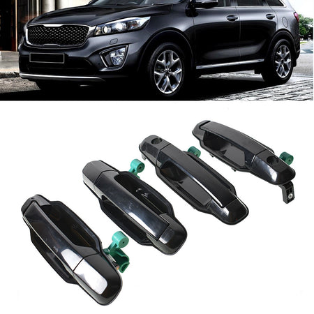 labwork 4Pcs Exterior Outside Outer Door Handle Front and Rear Left and Right Side Driver and Passenger Side Replacement for 2003-2009 Kia Sorento EX Lab Work Auto
