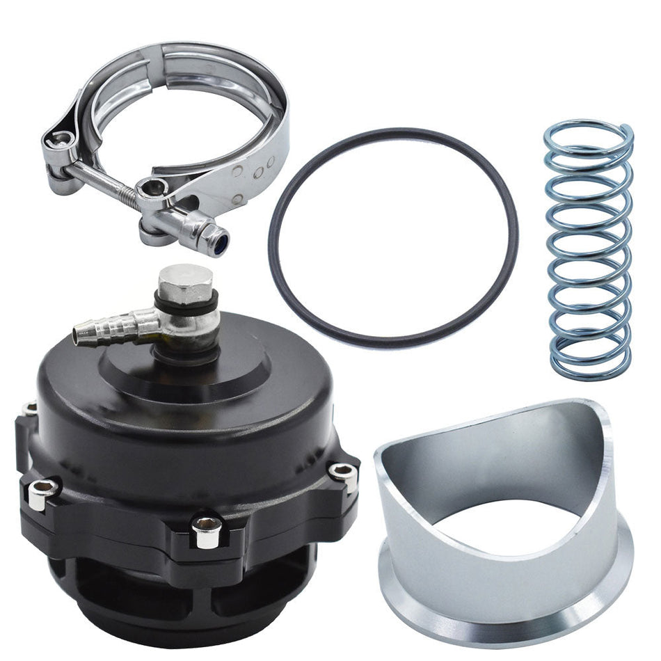 labwork 50mm V-Band Blow Off Valve BOV Q-Typer with Weld On Spring Flange 35 PSI Black Lab Work Auto