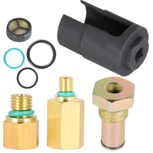 Load image into Gallery viewer, labwork 6.0 High Pressure Oil Pump IPR Valve Air Test Fitting Tool Oil Rail Adapters Leak Test Kit and IPR Valve Socket with Seal Kit Replacement for Ford 6.0L Powerstroke Diesel Engine Lab Work Auto